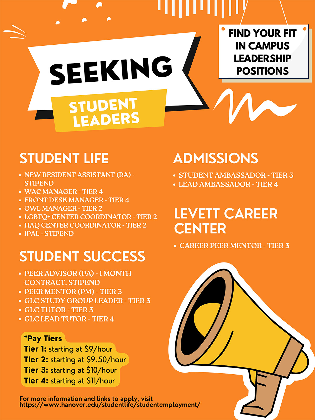 Student leadership graphic and info